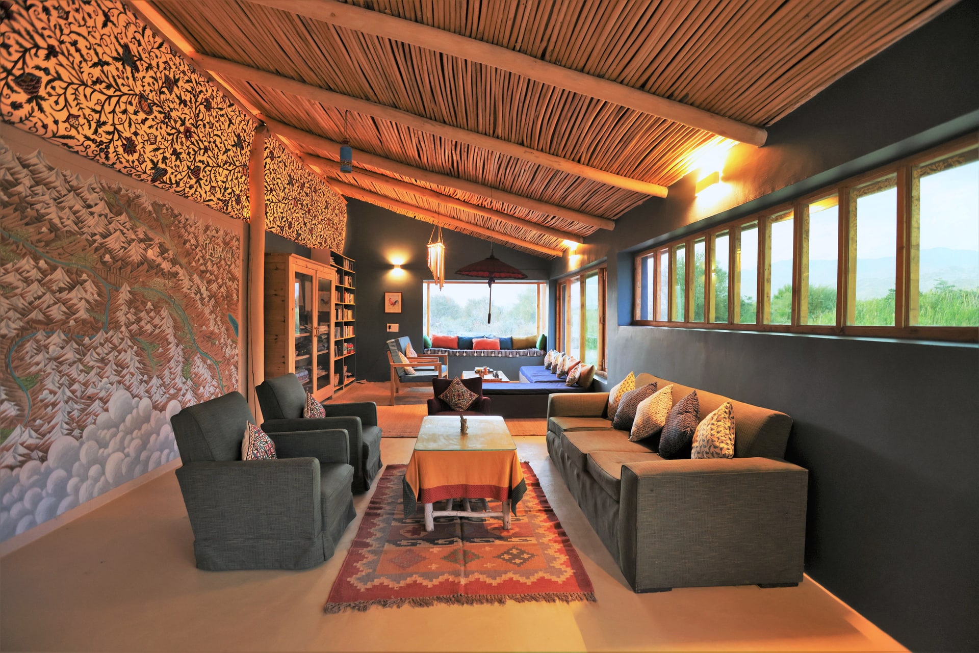 Library and Living Area